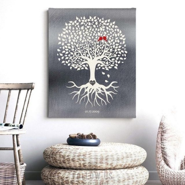 幸运的塔斯克10年周年纪念树与锡的根