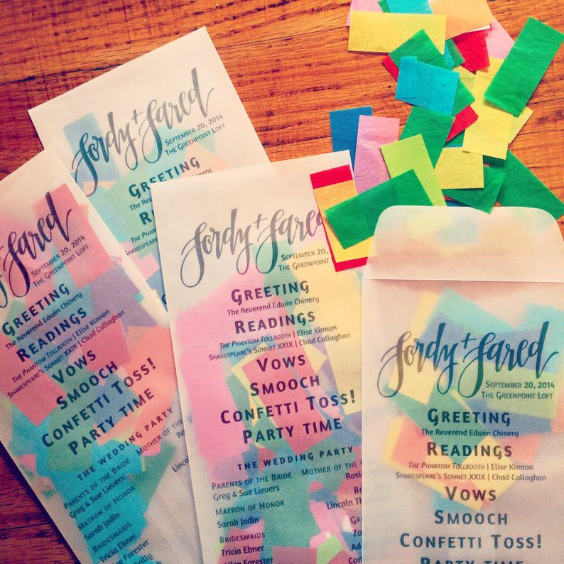 清晰的五彩纸屑婚礼节目