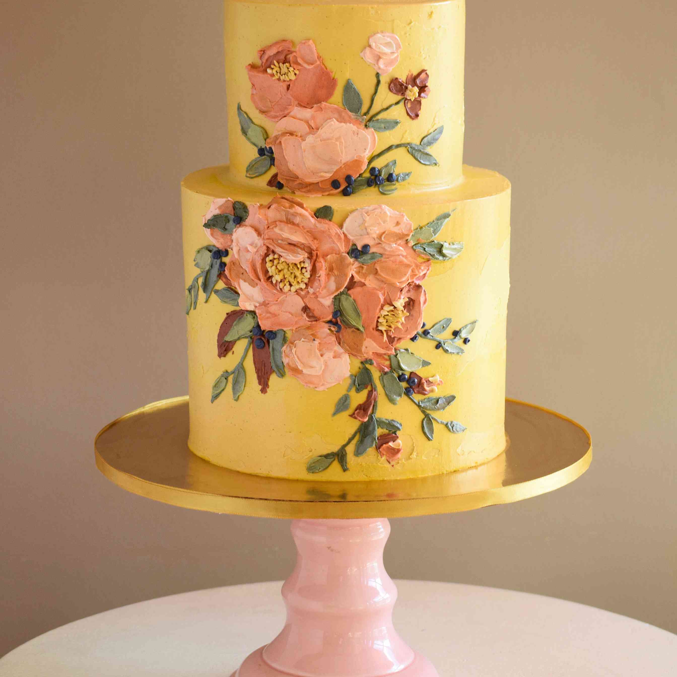 黄色奶酪调色板蛋糕