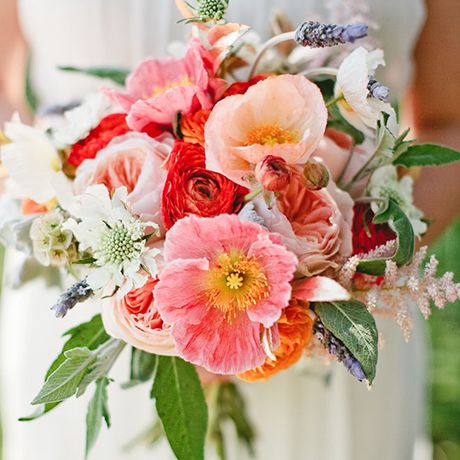 粉红罂粟婚礼花束