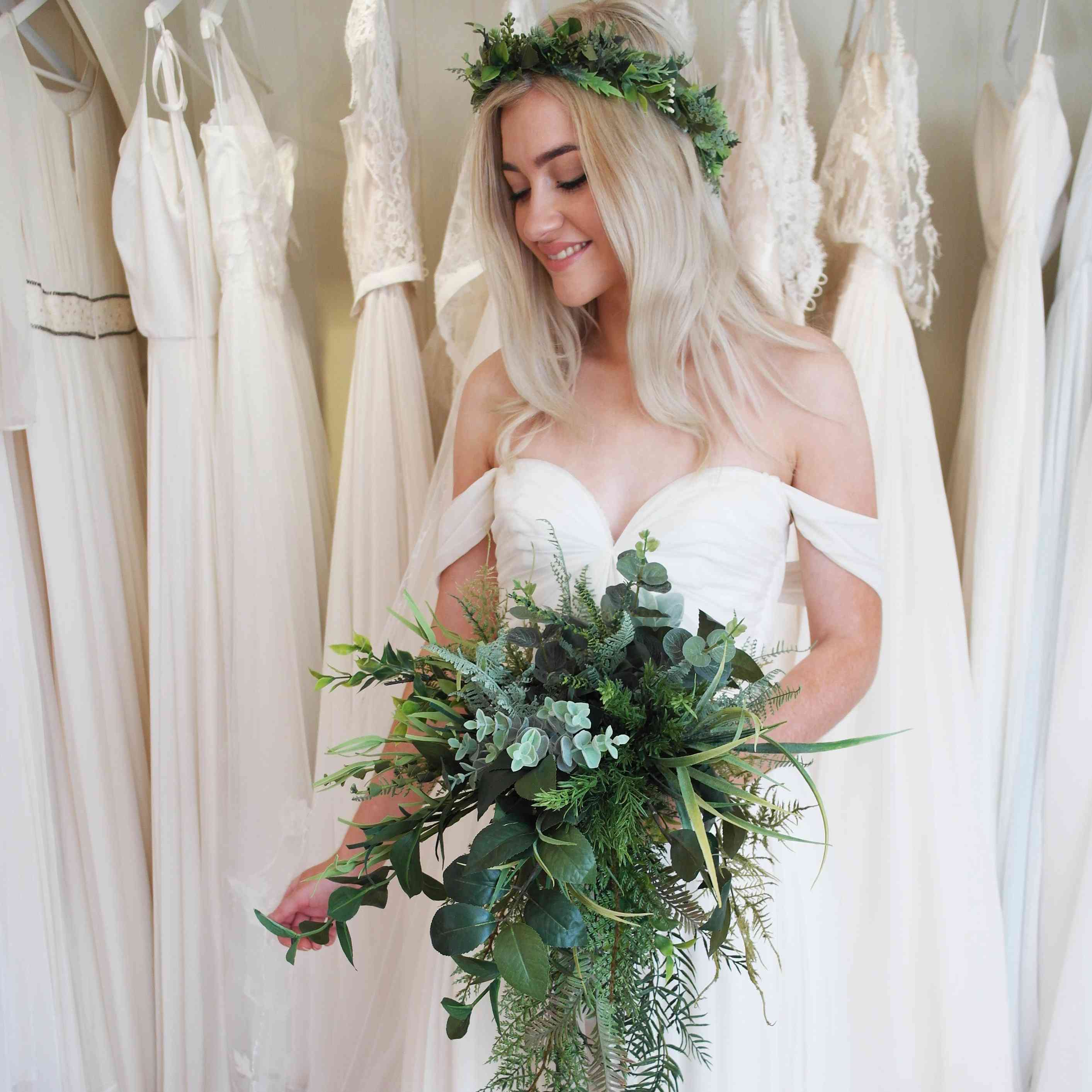 新娘绿化穿着花冠