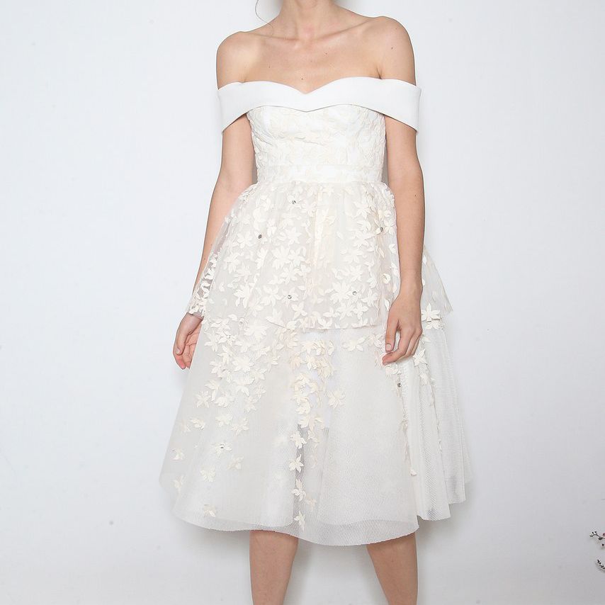 BHLDN茶长度婚纱礼服