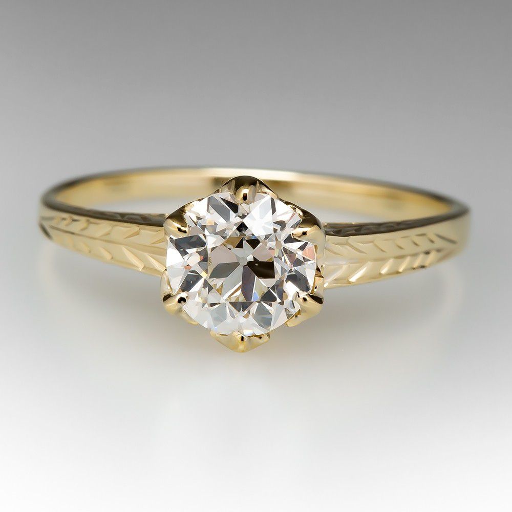 Eragem古老的欧洲切割钻石王冠纸牌戒指