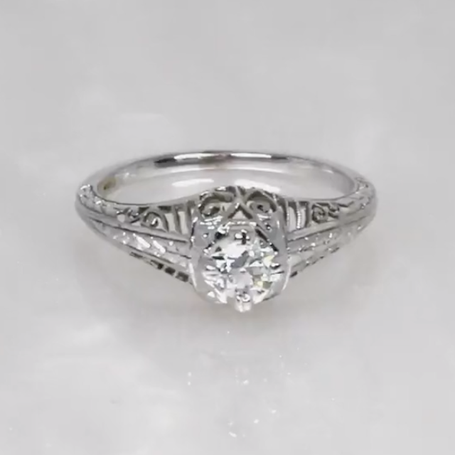 Maeby复古的老欧元钻石戒指