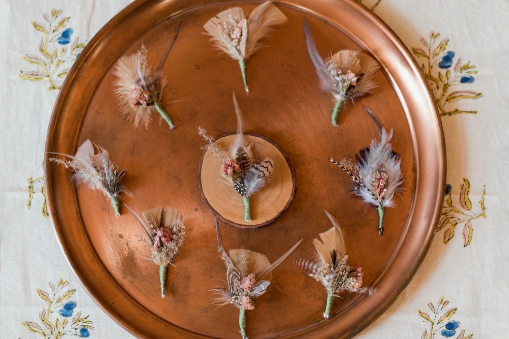 秋季婚礼bouniere.