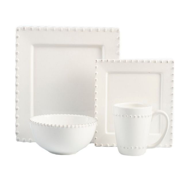 梅西Jay进口比安卡珠白色方形16件套装