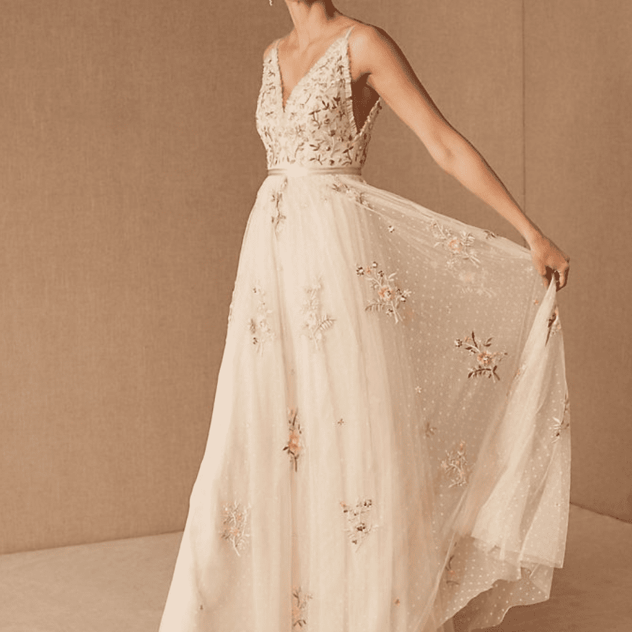 针线矮牵牛花长衫