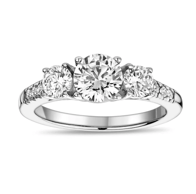 钢铁车间圆形的三位一体订婚戒指ld乐动官网