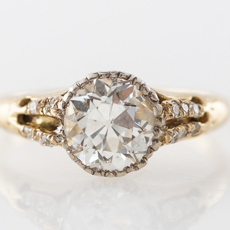 金银丝古董钻石订婚戒指ld乐动官网