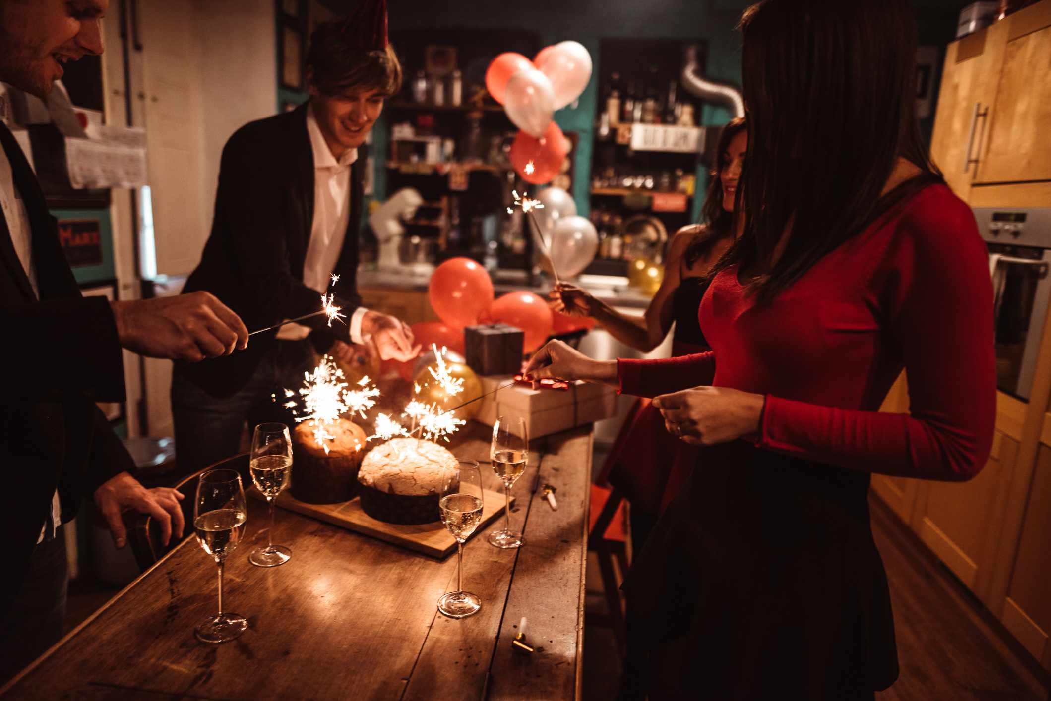 带火花的家庭聚会