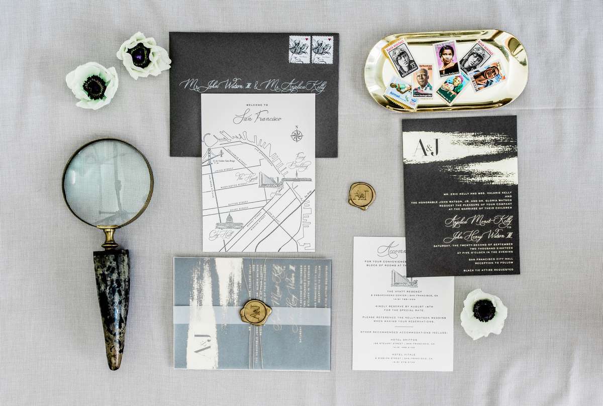 黑白婚礼邀请套件