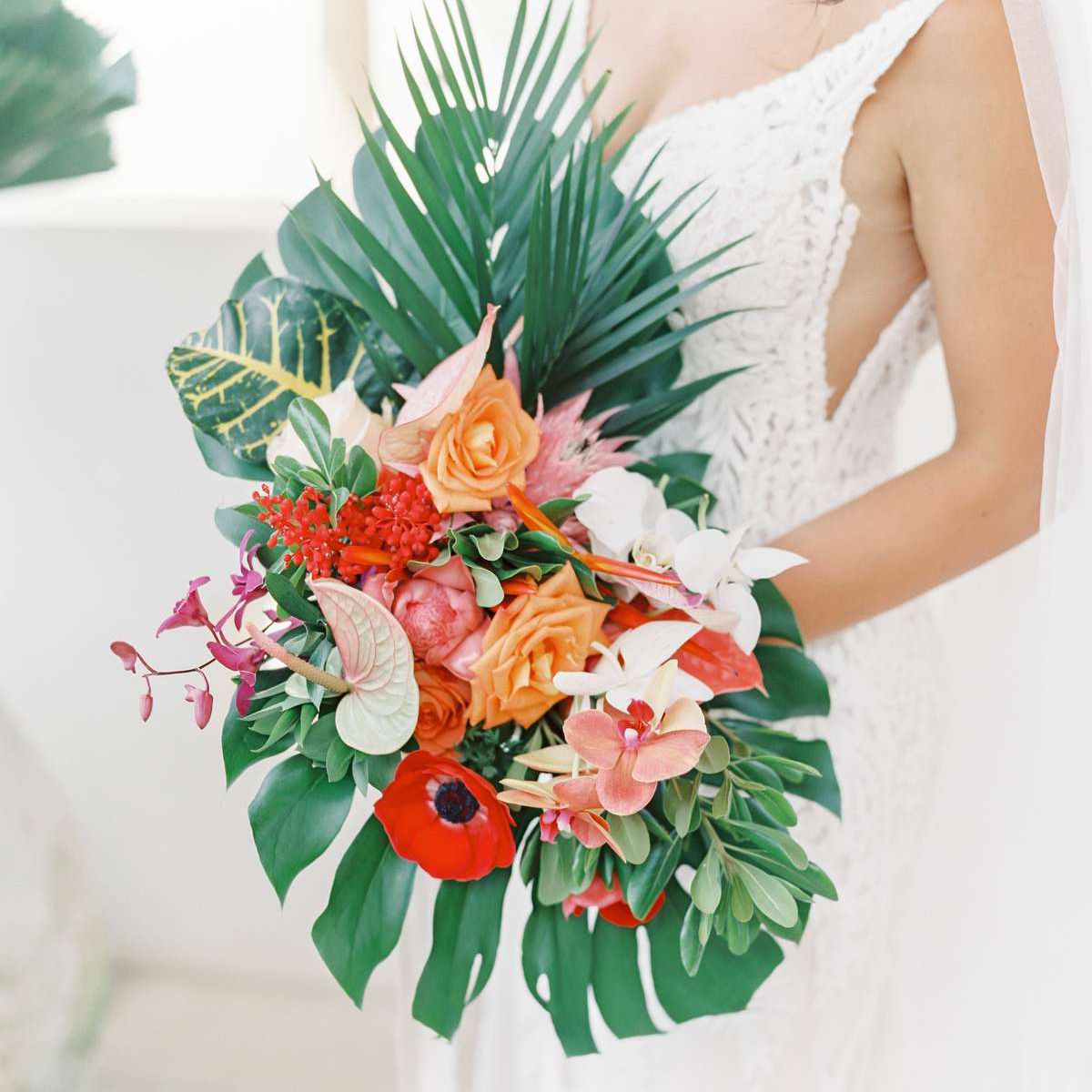 热带婚礼花束
