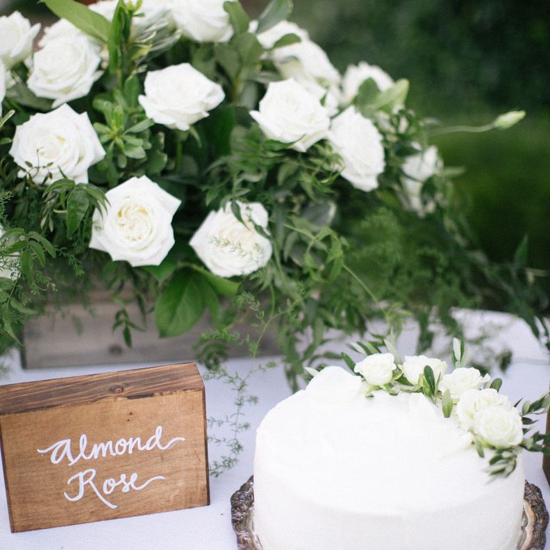 A white wedding cake