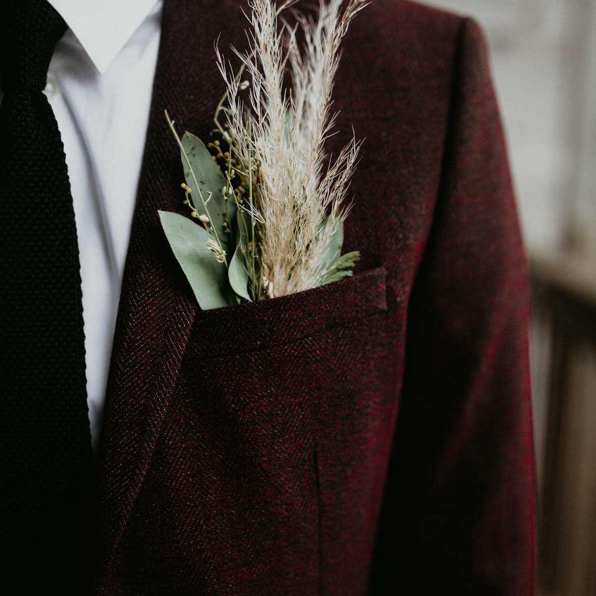 秋季婚礼bouniere.