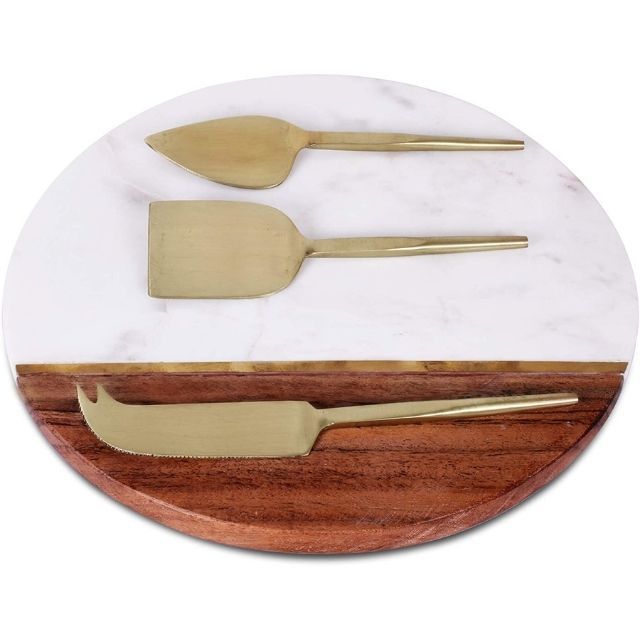 Luxe设计大理石乳酪贝板和器具套装