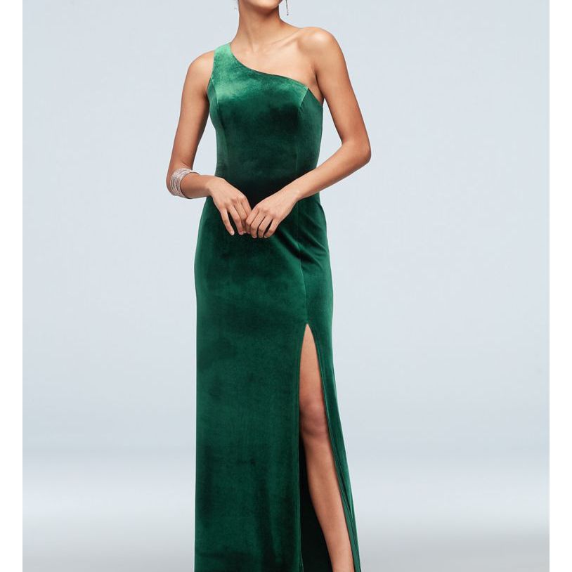 大卫的新娘单肩丝绒