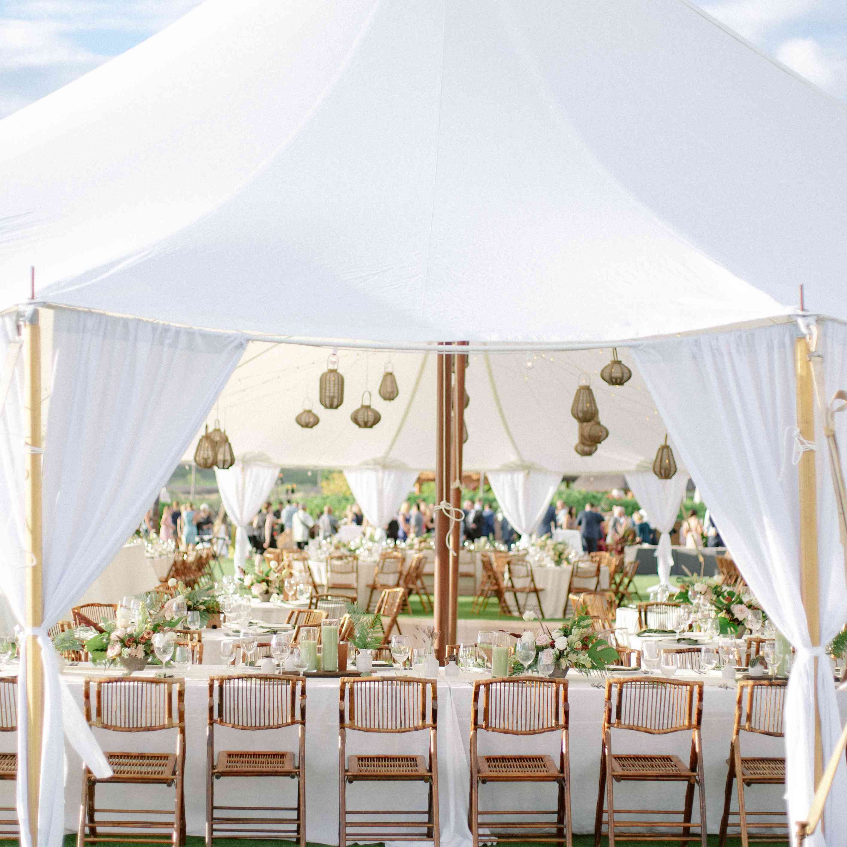 远处的接待帐篷