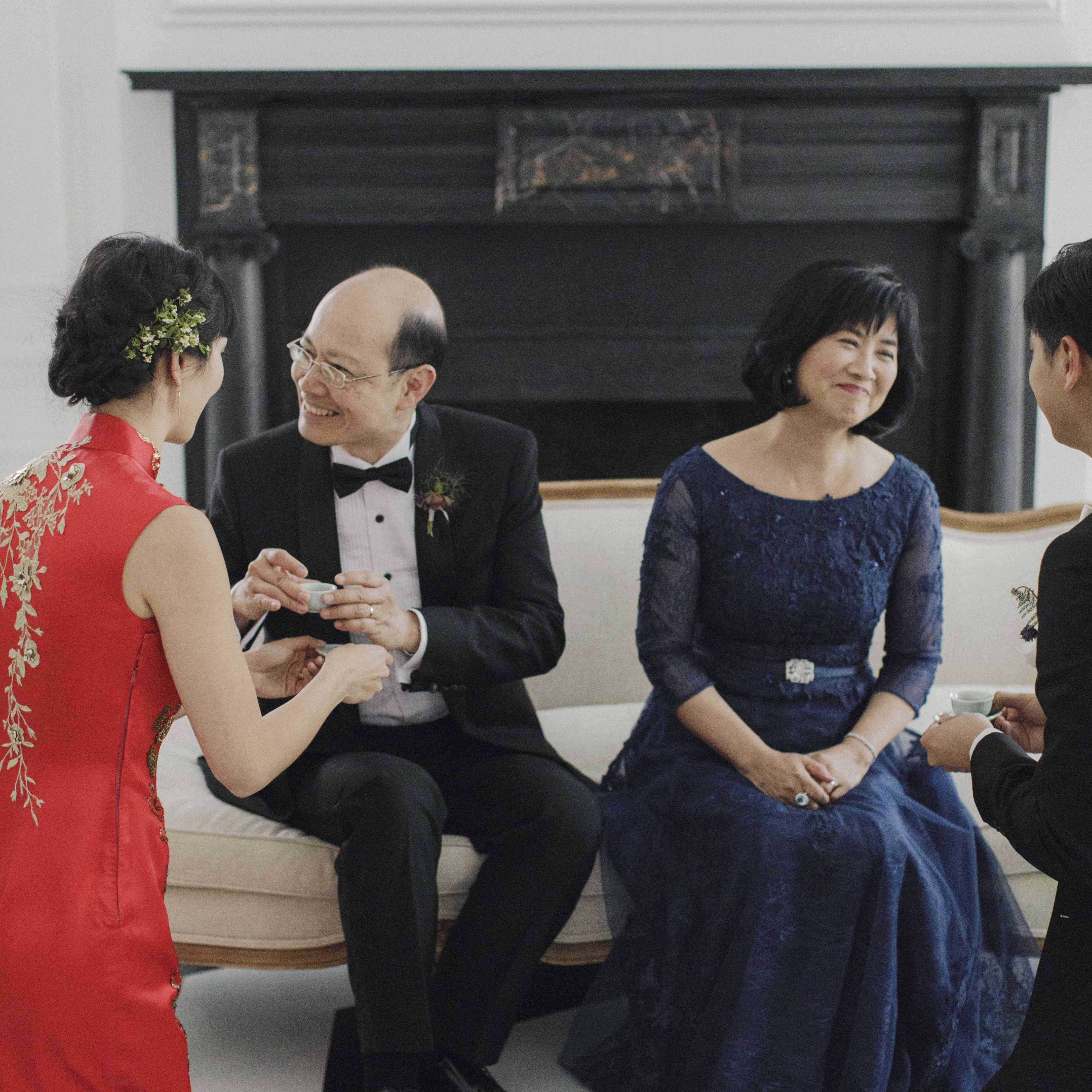 新娘与父母新郎