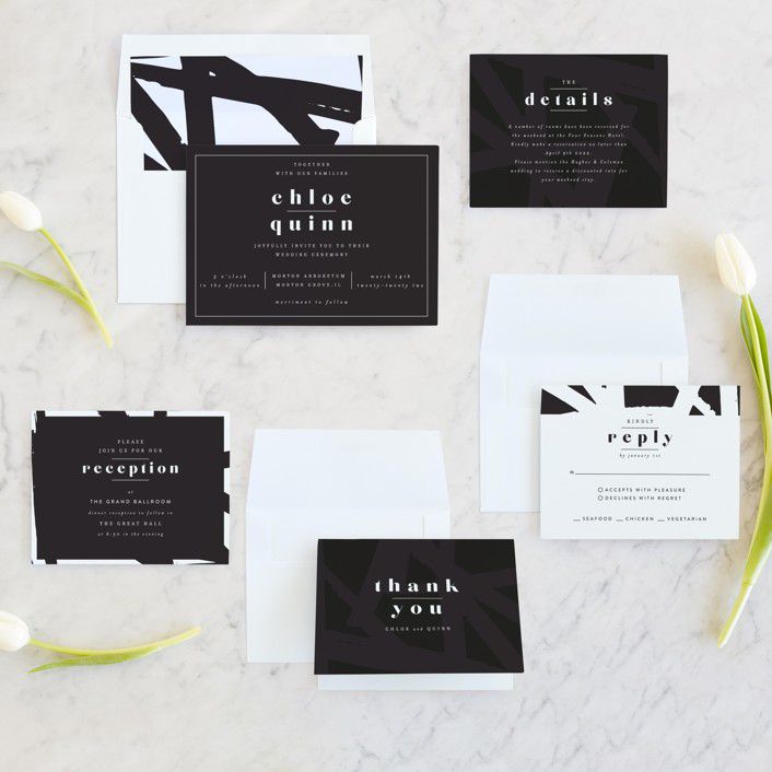 黑白婚礼邀请套件