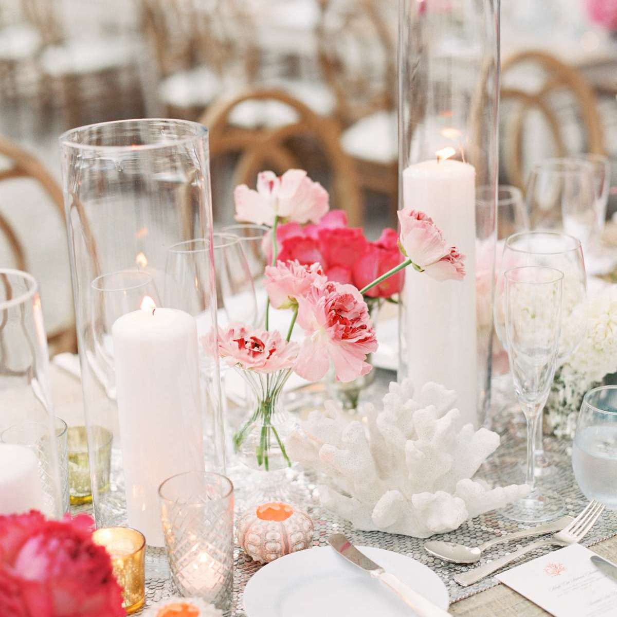 春季婚礼花的中心装饰品