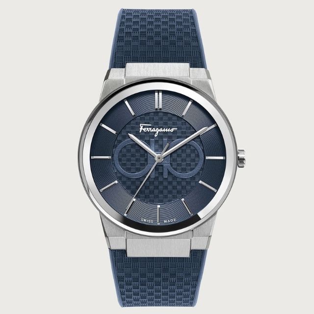 Salvatore Ferragamo Sapphire橡胶表带手表，41mm