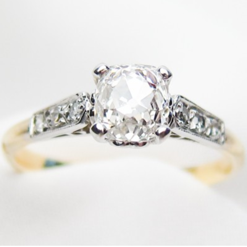 伊莎多拉古老的欧洲切割钻石订婚戒指ld乐动官网