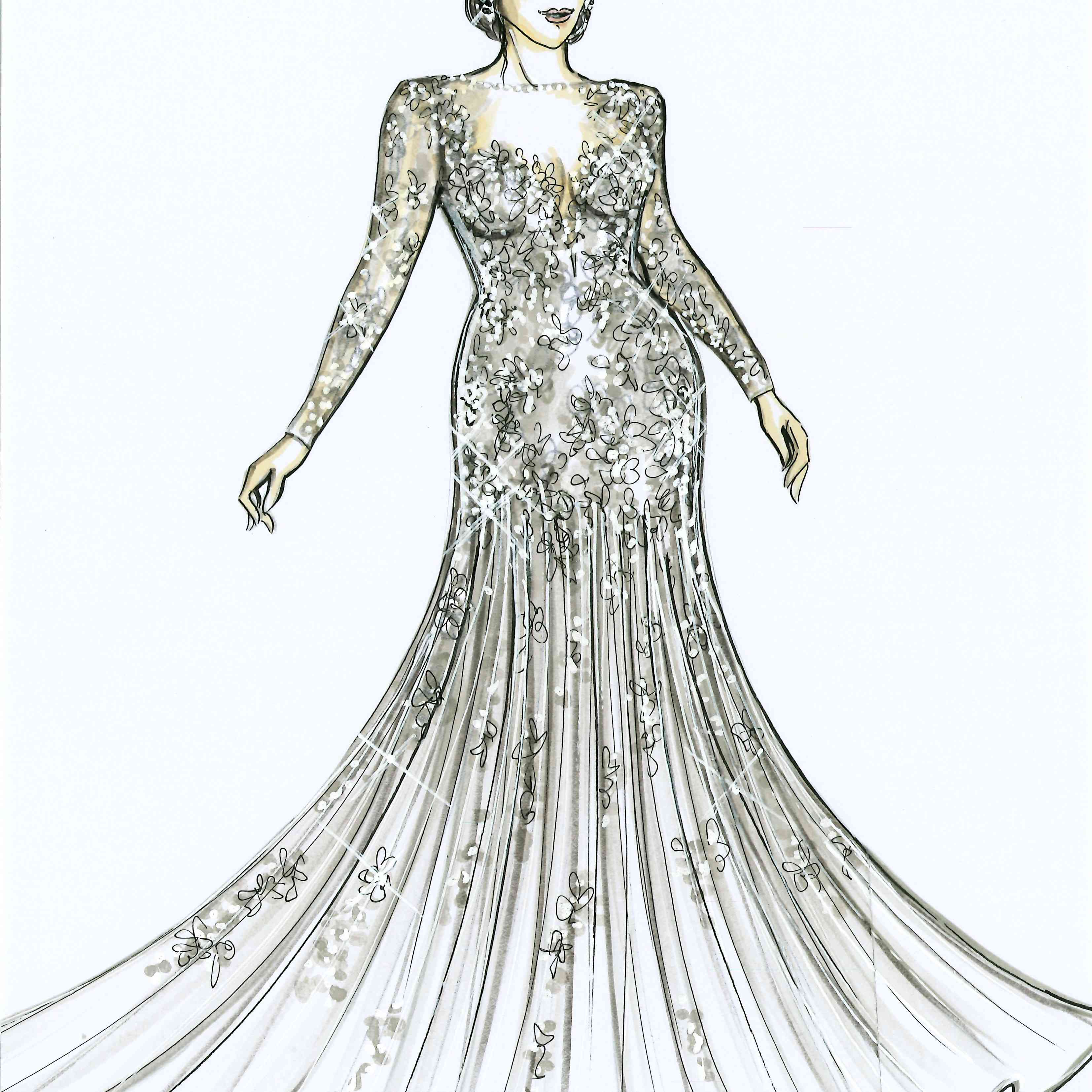 奥列格·卡西尼婚礼时装周2020年秋季速写