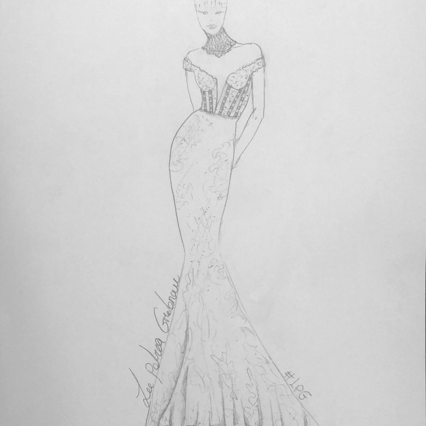 李·佩特拉·格里贝瑙婚礼时装周2020年秋季速写