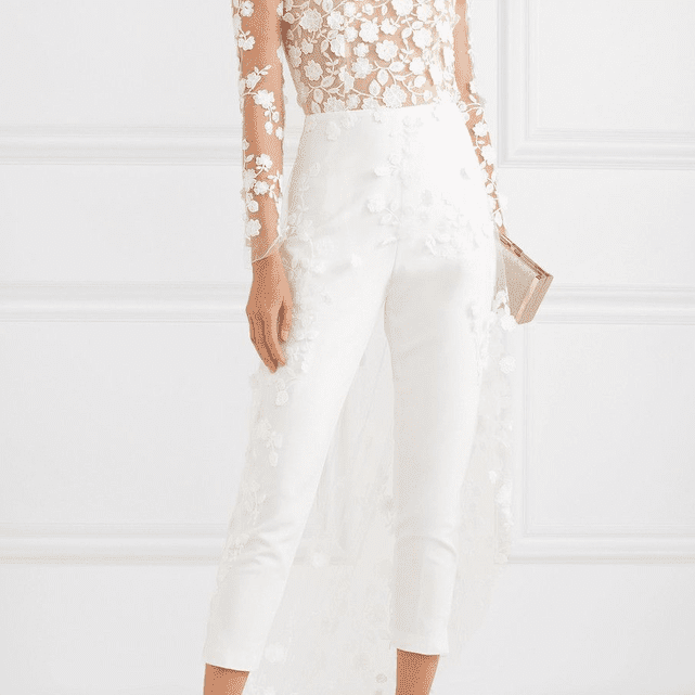 绣花蕾丝连身裤