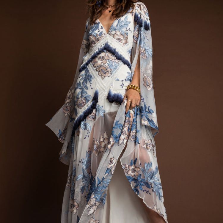 爱琴海塞纳河街靛青色礼服