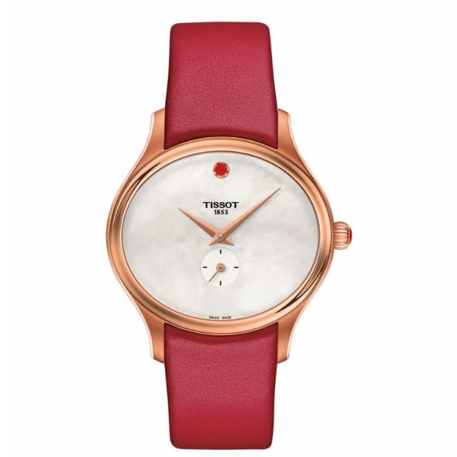 天梭贝拉奥拉皮革表带手表