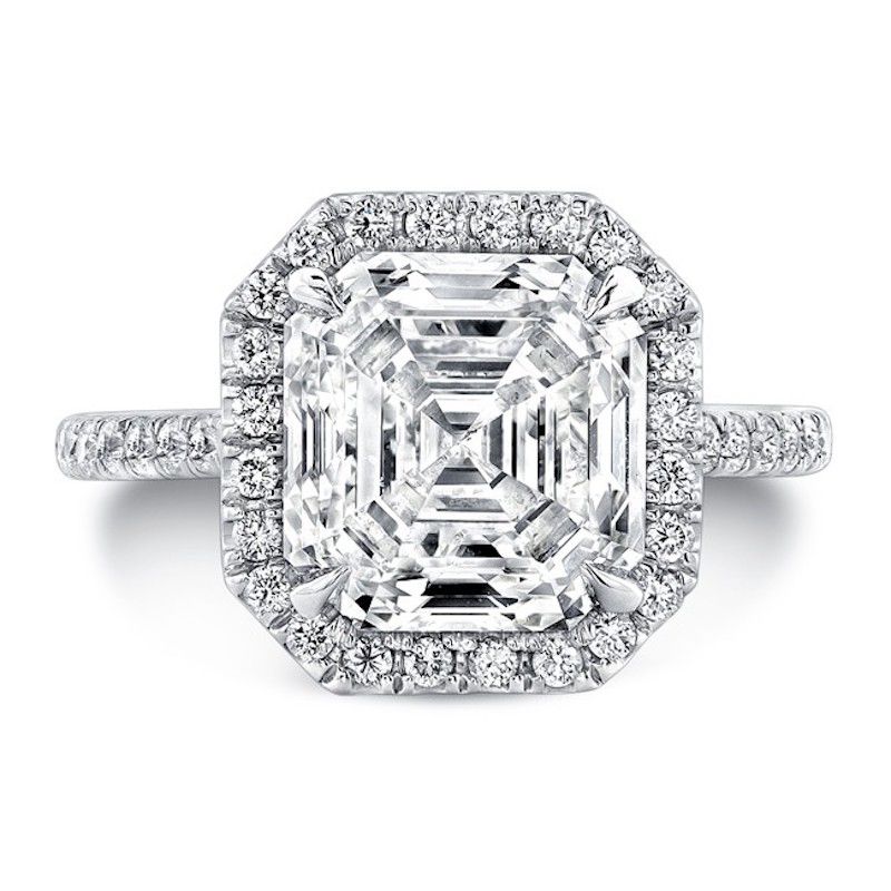 Uneek 4克拉的钻石光晕铂金戒指