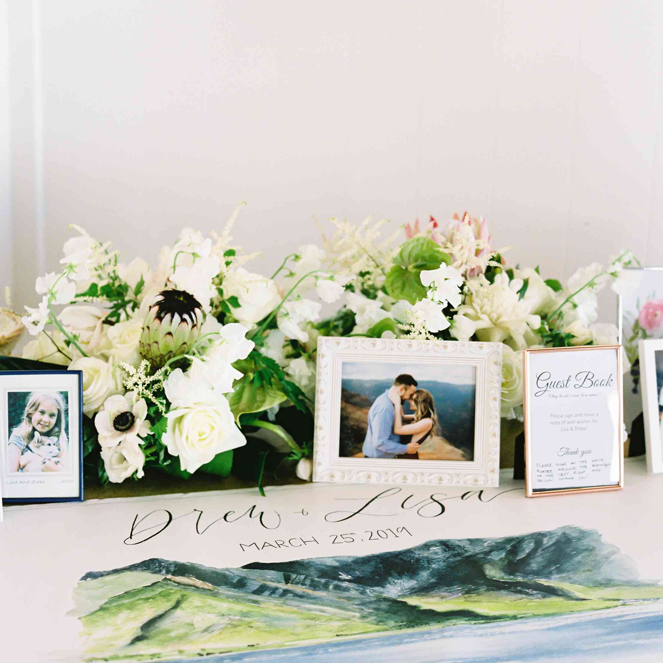 手绘的帆布作为一个留言簿