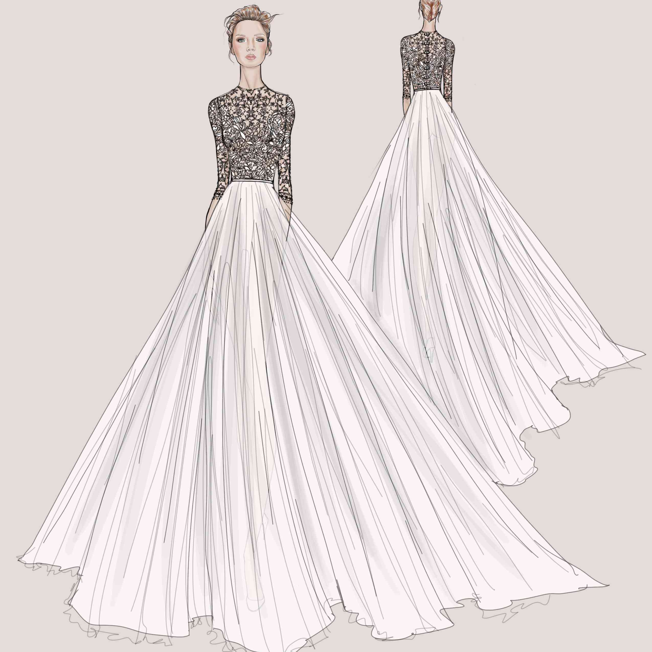 Watters新娘时装周2020年秋季速写