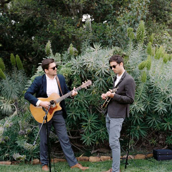 两个男音乐家演奏弦乐器之外