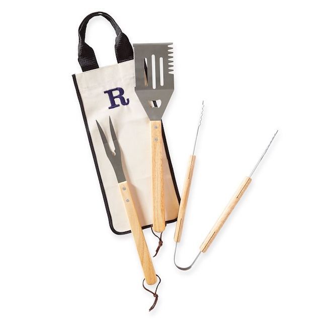 马克和格雷厄姆花押字母的烧烤工具集