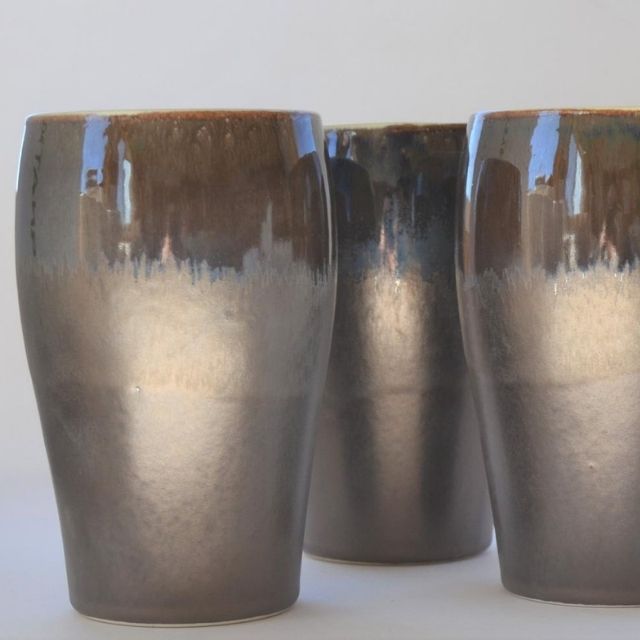 sarahwelchpottery单青铜品脱啤酒杯