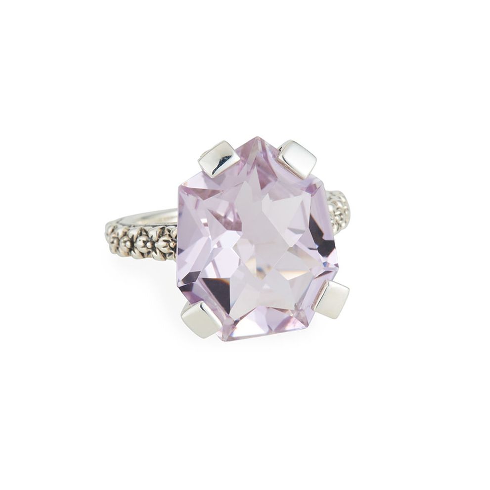 Stephen Dweck花雕刻中紫水晶戒指