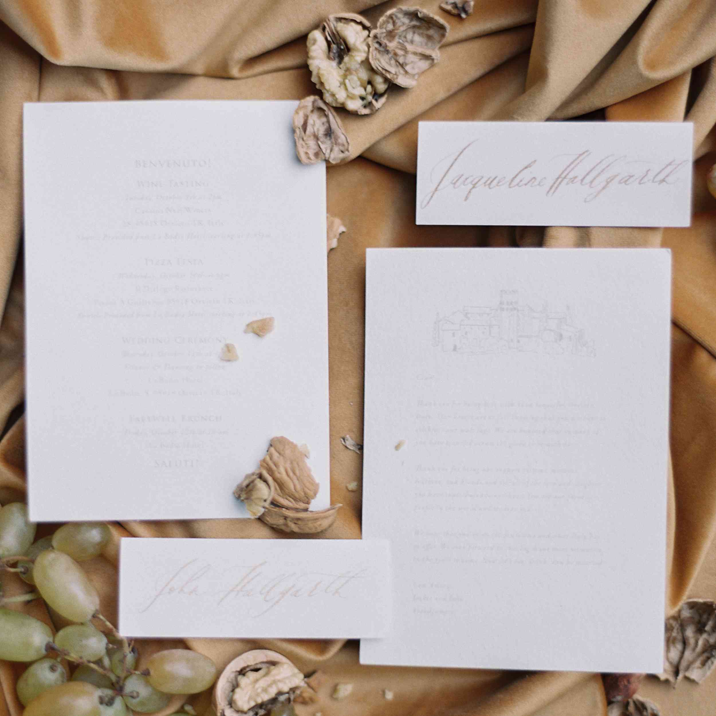 经典的拉巴迪亚意大利婚礼，中性邀请套房