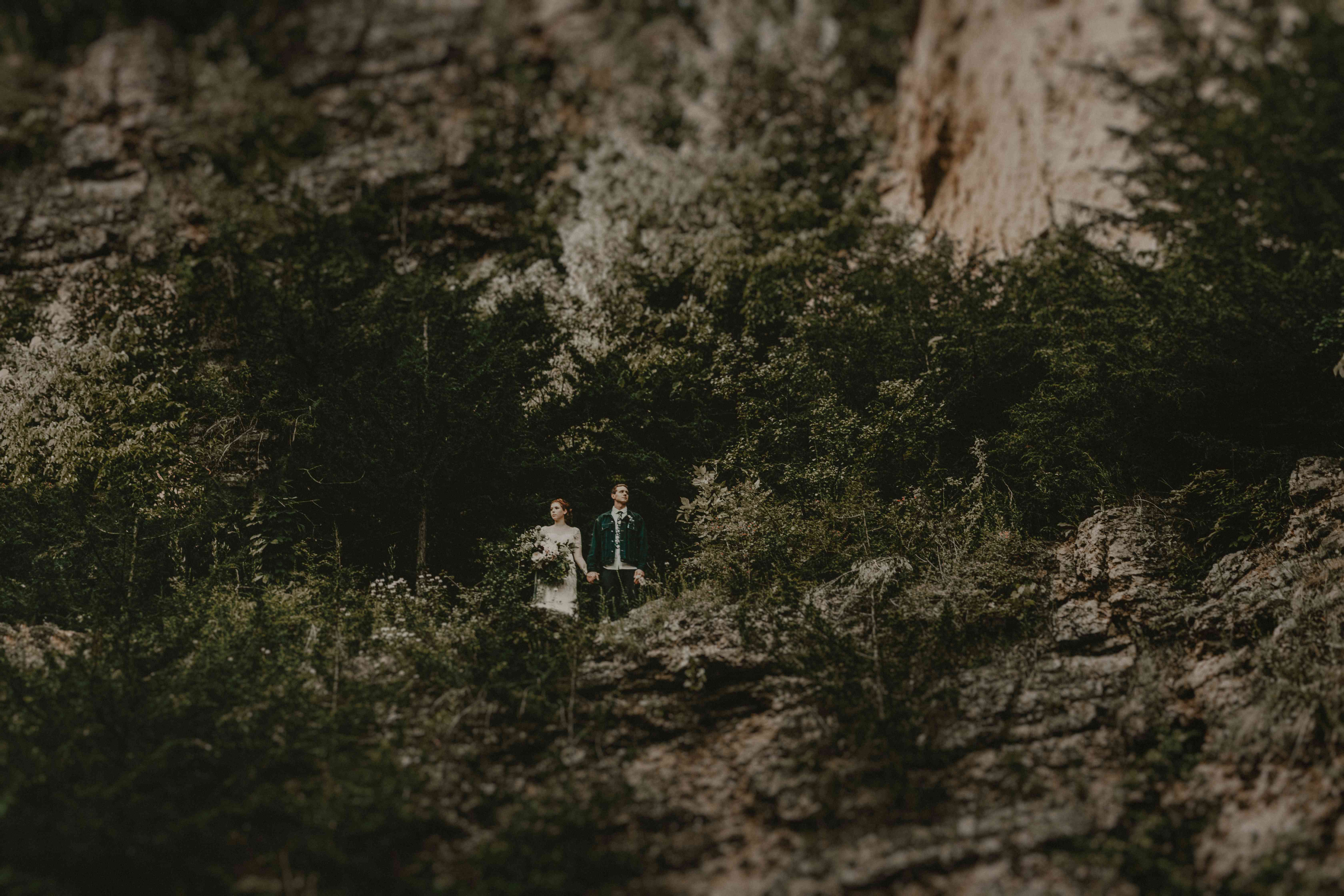 <P>在西班牙的Dubuque矿山婚礼照片，爱荷华州</ P>