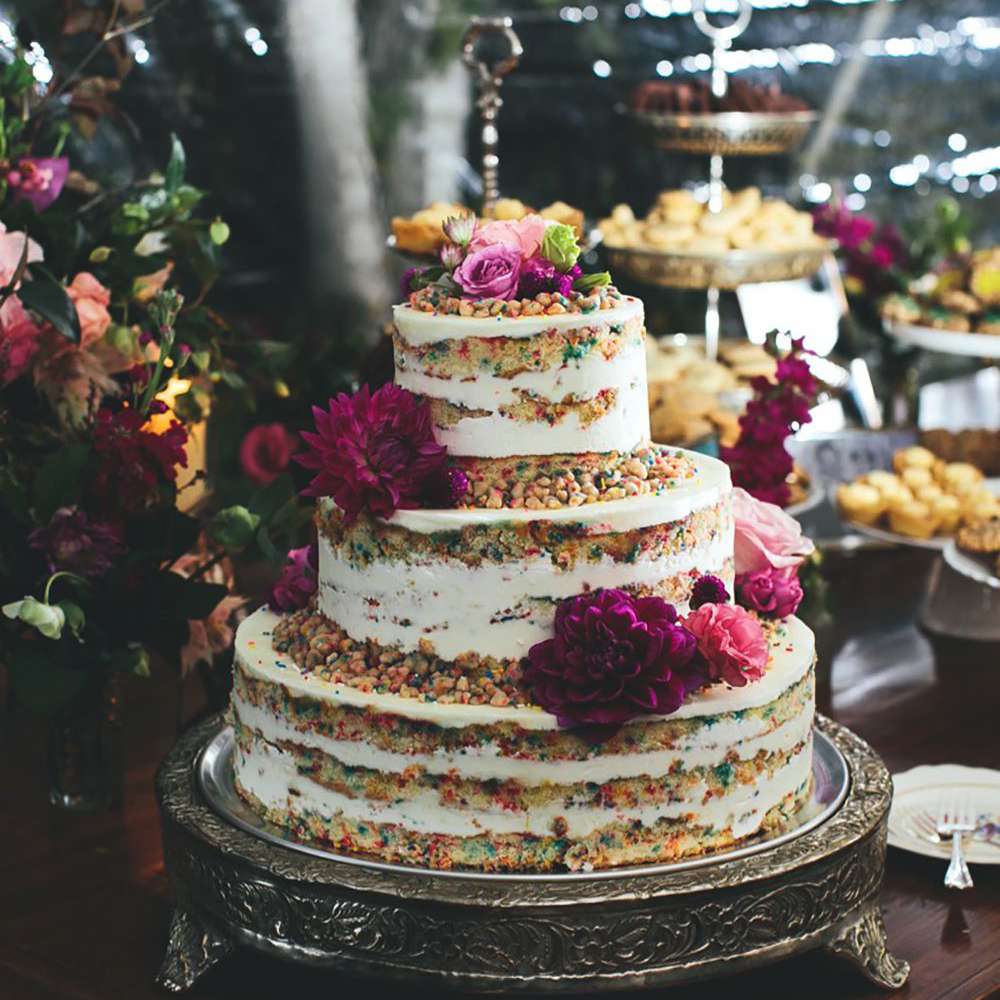 百福彩虹裸体婚礼蛋糕