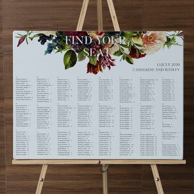 穆迪花婚礼座位图