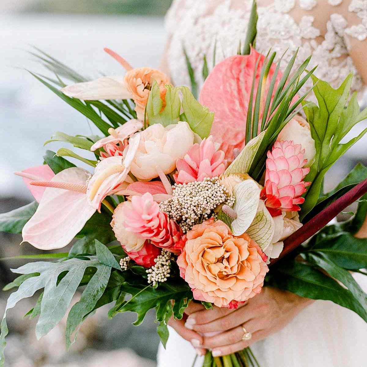 热带的婚礼花束