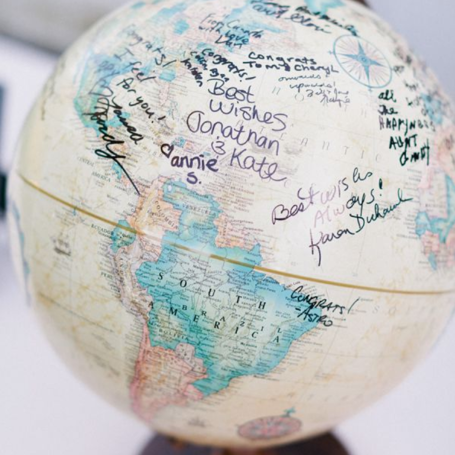 复古环球婚礼留言簿