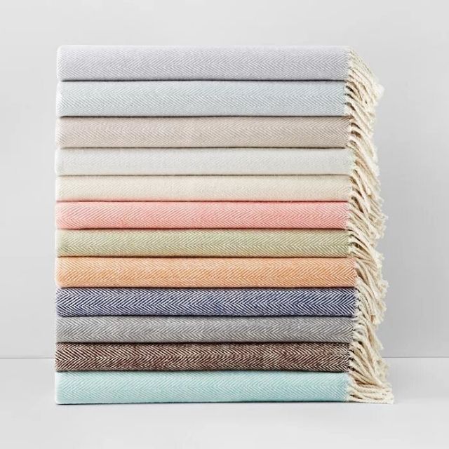 Sferra celine人字形棉质毯子