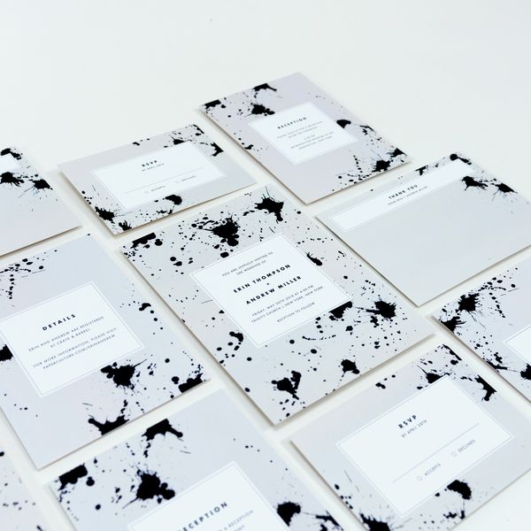 刷飞溅婚礼邀请套房