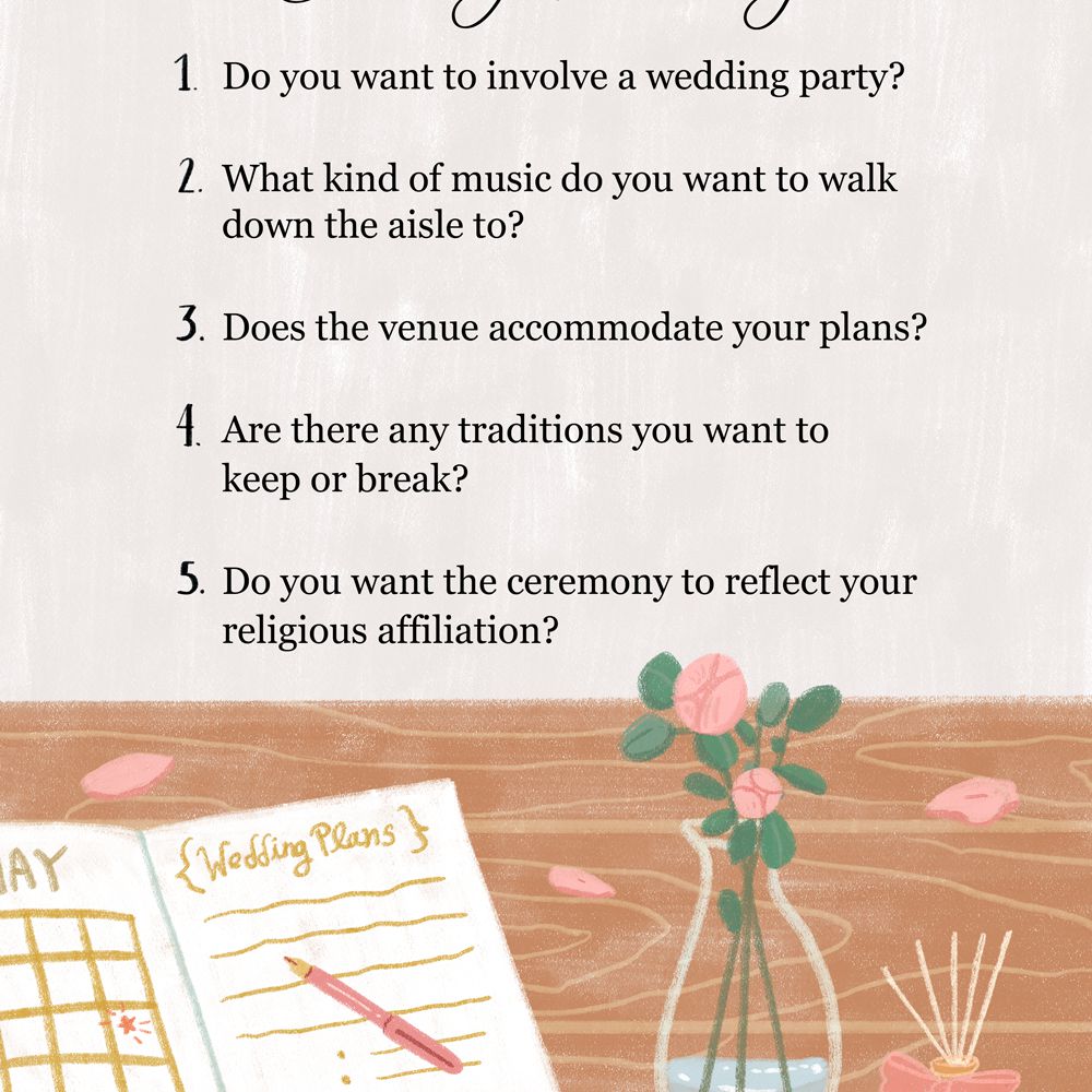 在典礼计划中要考虑的事情