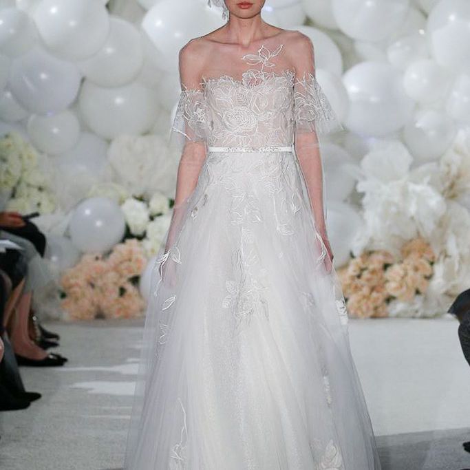 米拉Zwillinger婚纱颤振袖