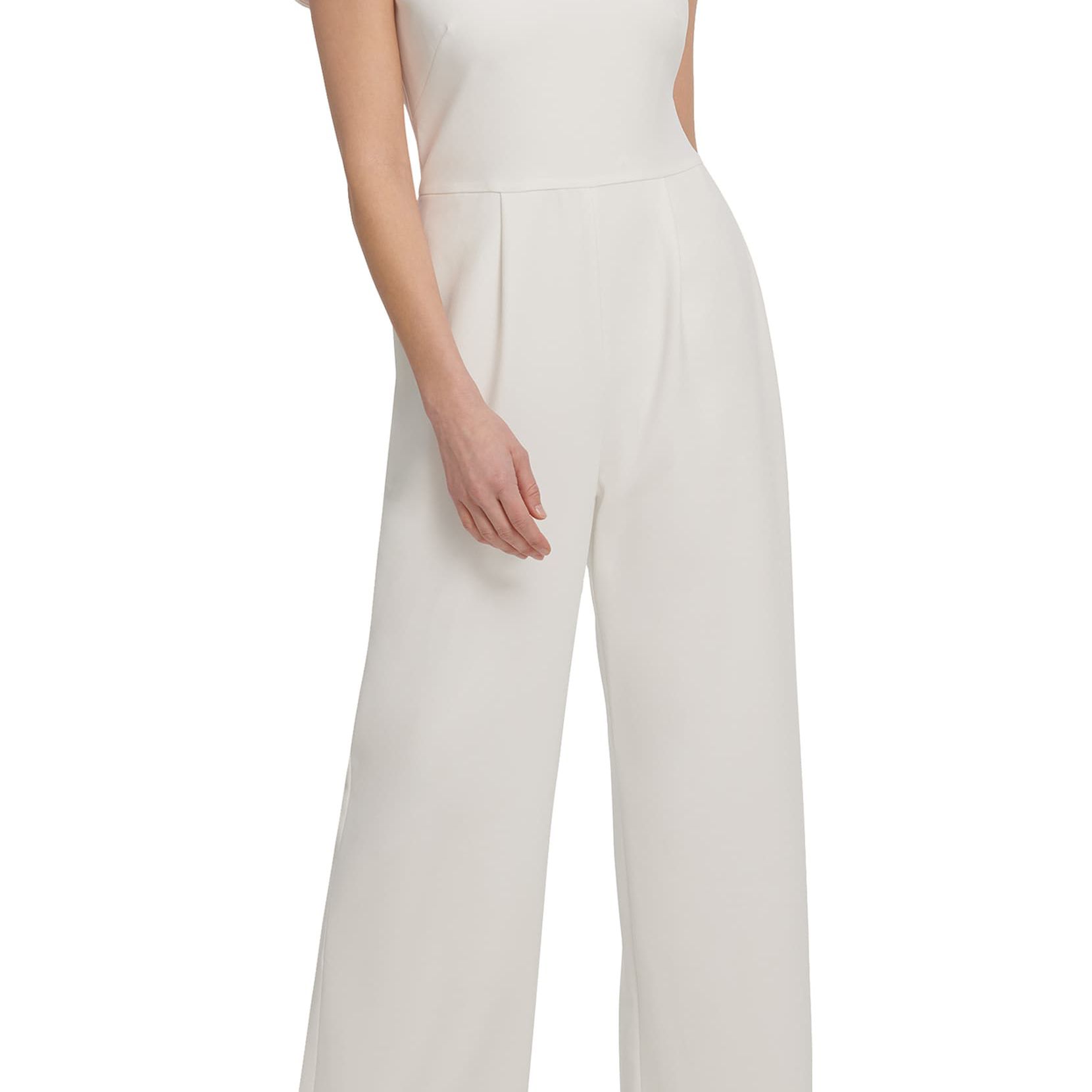 Vince Camuto不对称颈阔腿连身裤188美元