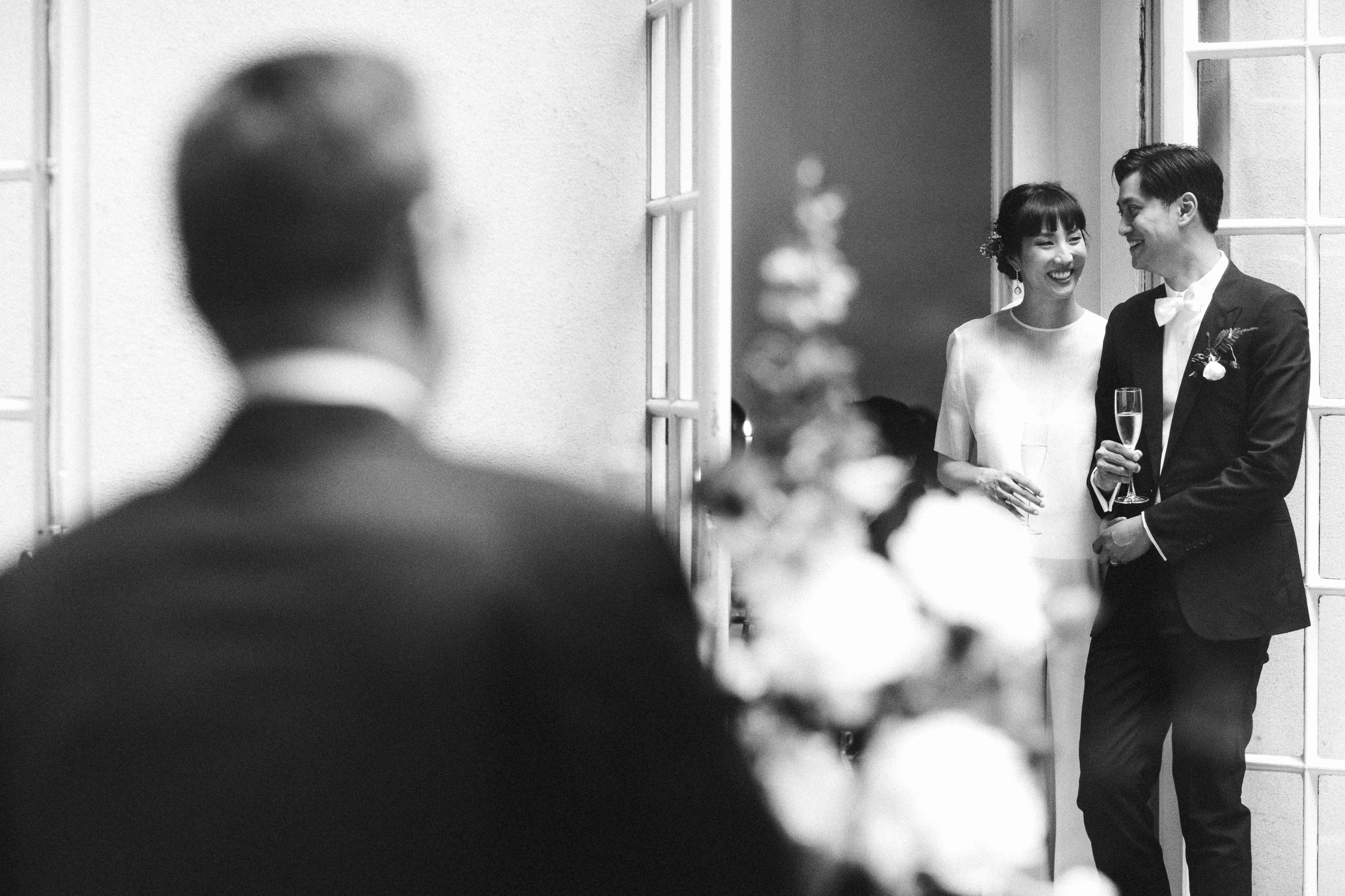 新娘和新郎的黑色和白色